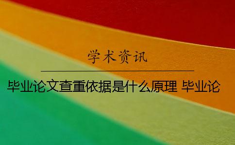 毕业论文查重依据是什么原理？ 毕业论文查重率30%是什么概念
