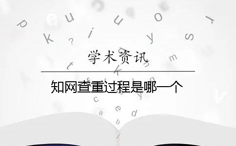 知网查重过程是哪一个？？