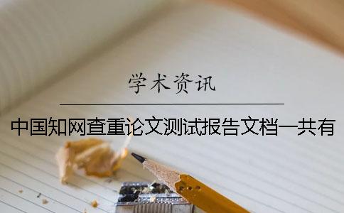中国知网查重论文测试报告文档一共有几份？