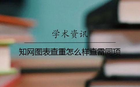 知网图表查重怎么样查雷同项
