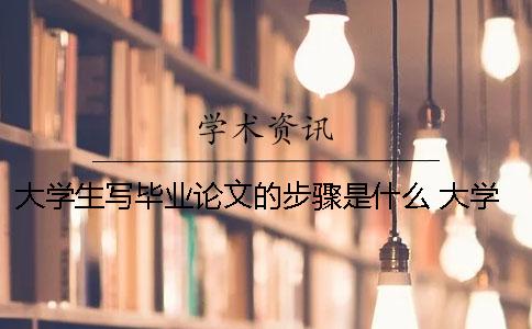 大学生写毕业论文的步骤是什么 大学生毕业论文开题报告是什么