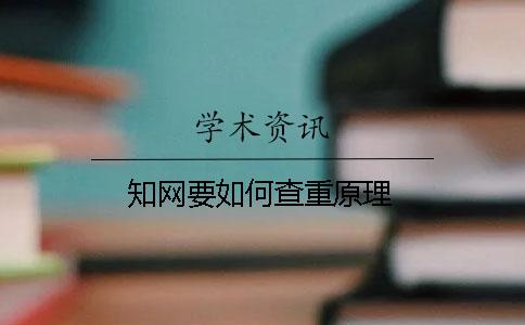 知网要如何查重原理