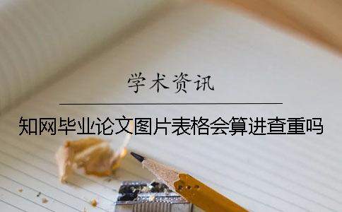 知网毕业论文图片表格会算进查重吗