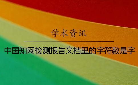 中国知网检测报告文档里的字符数是字符数是字符数